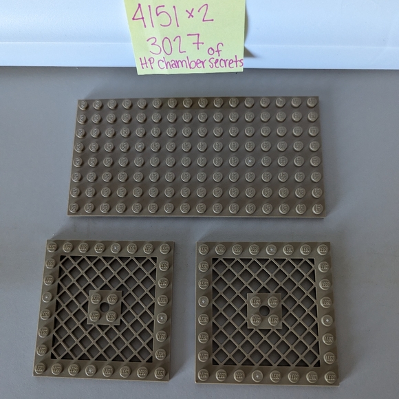 LEGO Harry Potter plates set of modified 8x8 with hole 4151 & 8x16 chamber tan - Picture 7 of 8